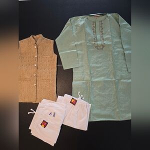 Brand New Indian Outfit, Boys Kurta, Vest, 2 pants *See Description for Sizes*